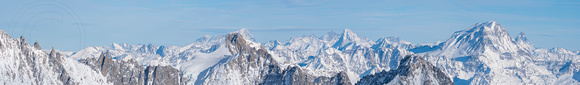 SE view from the Aiguille du Midi towards Italy and Austria