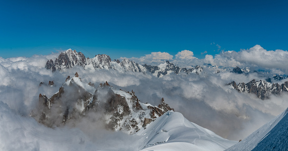 View from the Aiguille du Midi, near Mont Blanc