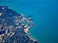 Aerial view of Northwestern Univeristy and Lake Michigan