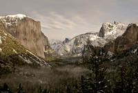 Yosemite Valley in winter; from Tunnel View; Yosemite National Park, California